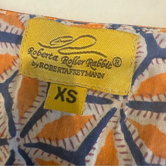 Roberta Roller Rabbit Cotton Embroidered Cover Up Tunic Blouse Top Shirt Sz XS - Picture 6 of 13